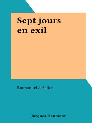 cover image of Sept jours en exil